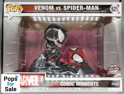 #625 Venom vs. SpiderMan Comic Moment Metallic Marvel Box Damaged Funko POP