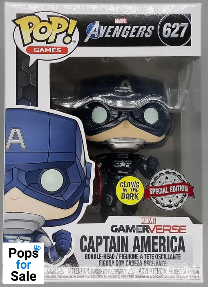 #627 Captain America - Glow - Marvel Avengers Game Funko POP