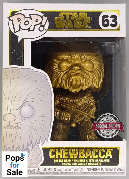 63 Chewbacca (Gold) - Star Wars - Special Edition Funko POP - Box Damaged