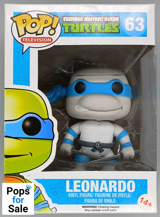 #63 Leonardo (Grayscale) Teenage Mutant Ninja Turtles Box Damaged Funko POP