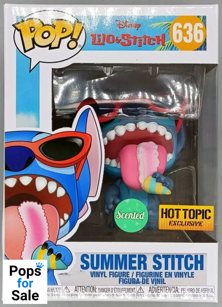 636 Summer Stitch - Scented - Disney Lilo and Stitch - Box Damaged Funko POP