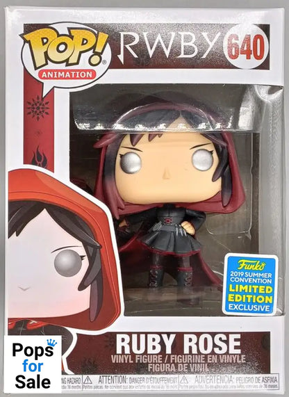 #640 Ruby Rose (Cape & Hood) - RWBY - 2019 Con - Box Damaged Funko POP