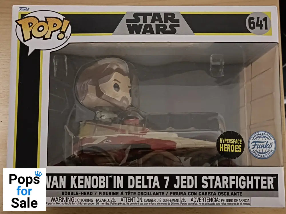 641 Obi-Wan Kenobi in Delta 7 Jedi Starfighter Star Wars - Box Damaged Funko POP