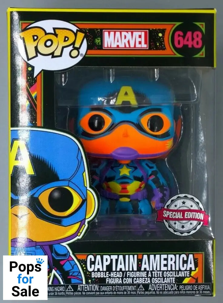 #648 Captain America (Blacklight) - Marvel Funko POP