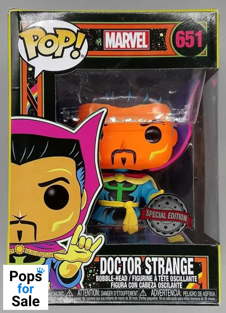 #651 Doctor Strange (Blacklight) Marvel - Box damaged Funko POP