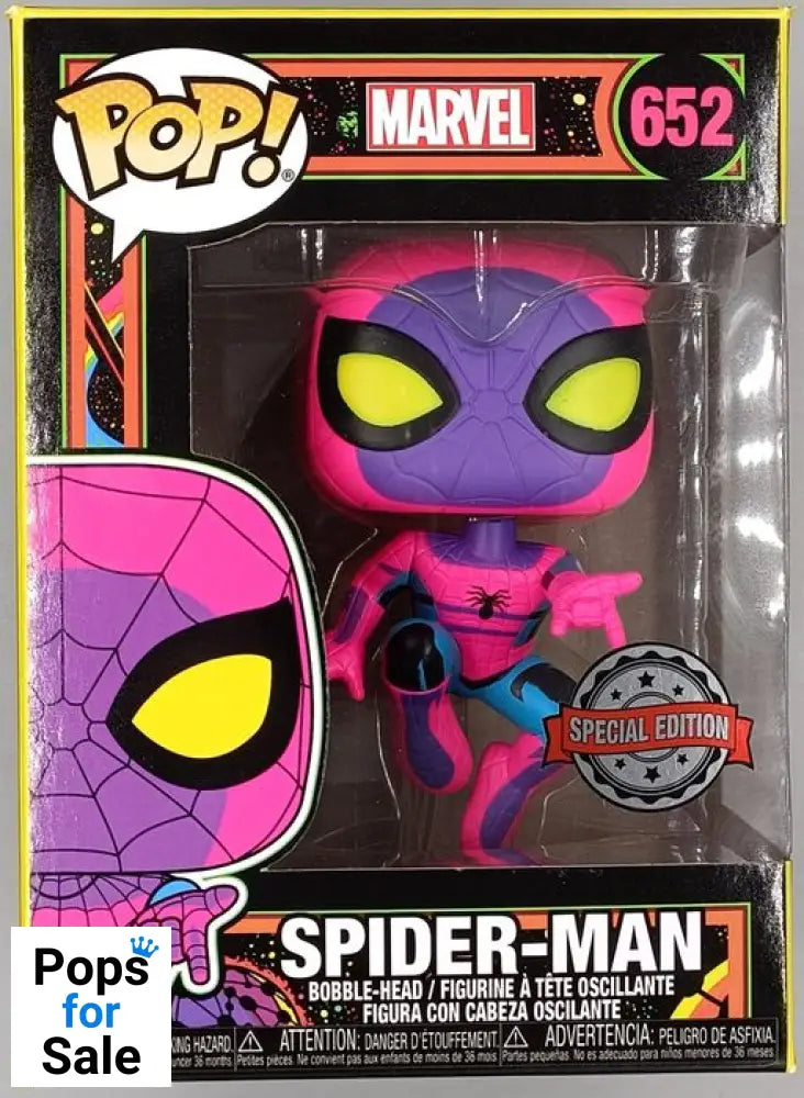 652 Spider-Man (Blacklight) - Marvel Special Edition Funko POP