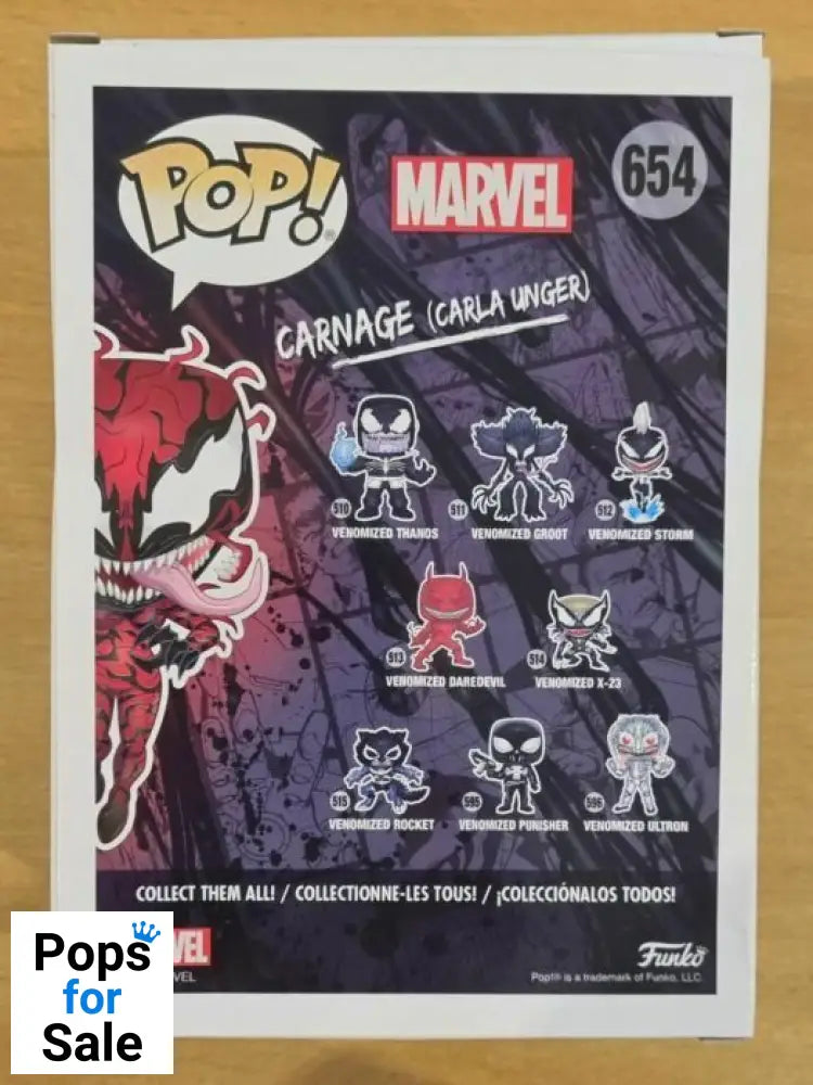 #654 Carnage (Carla Unger) Marvel Venom Funko POP