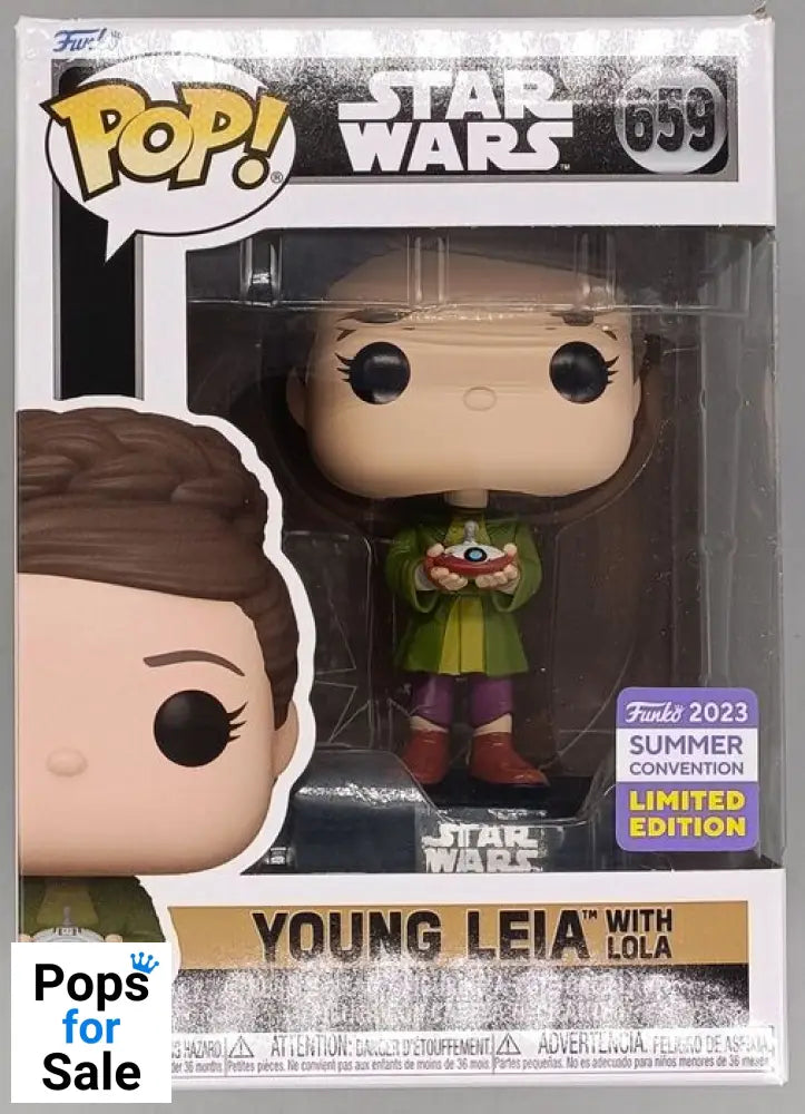 659 Young Leia (with Lola) Star Wars - 2023 Con - Funko POP - Box Damaged