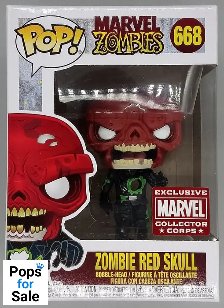 #668 Zombie Red Skull - Marvel Collector Corps Zombies Funko POP