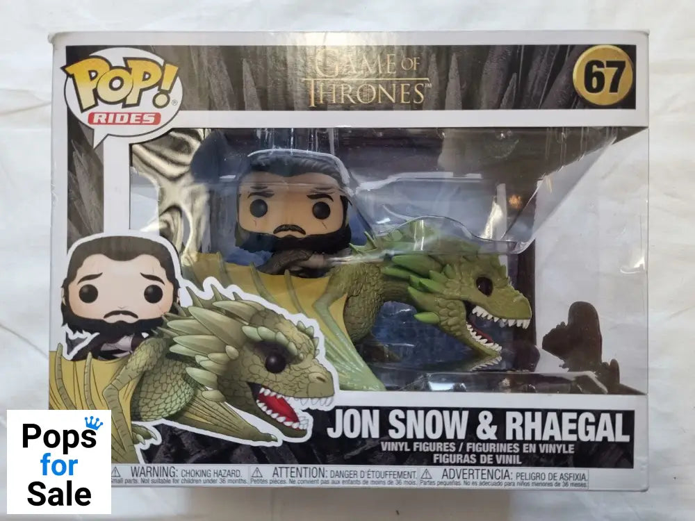67 Jon Snow & Rhaegal - Rides - Game of Thrones Funko POP - Box Damaged