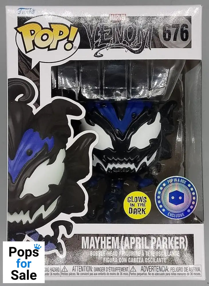 #676 Mayhem (April Parker) Glow - Marvel Venom - Box Damaged Funko POP