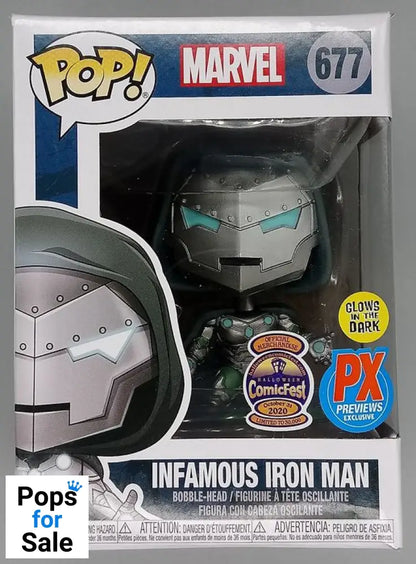 #677 Infamous Iron Man - Glow - Marvel - 30000pc Limited Edition Box Damaged Funko POP