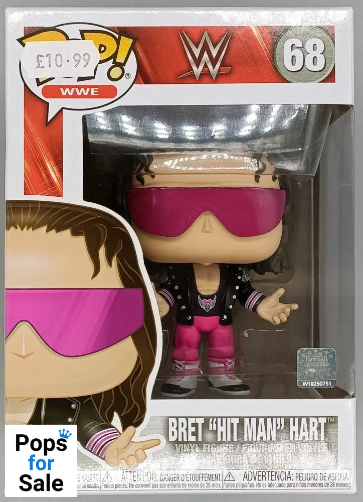 #68 Bret Hart (w/ Jacket) - WWE - Box Damaged Funko POP