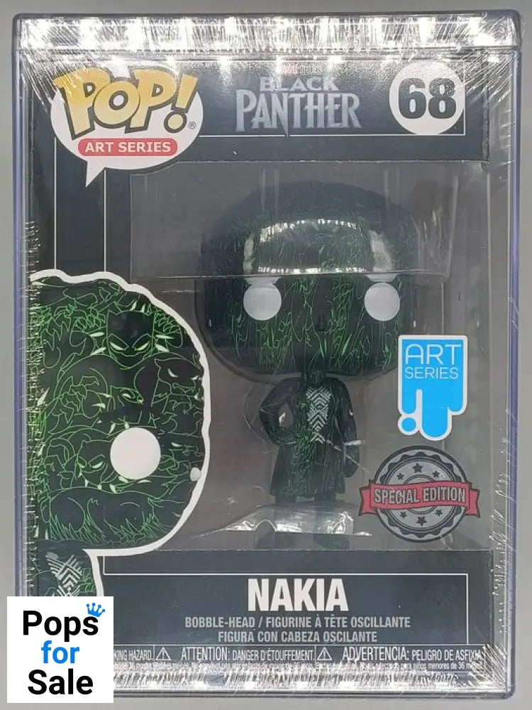 #68 Nakia - Art Series - Marvel Black Panther - Brand New Funko POP in Hard Stack Protector