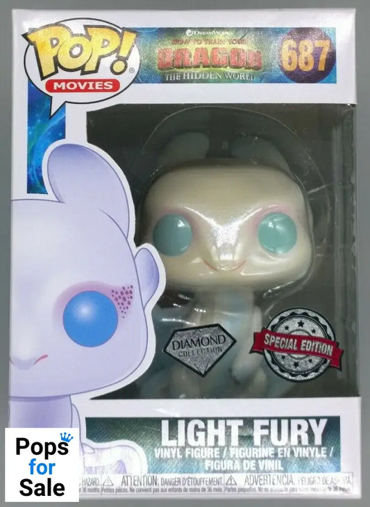 #687 Light Fury - Diamond Glitter - How To Train Your Dragon Funko POP