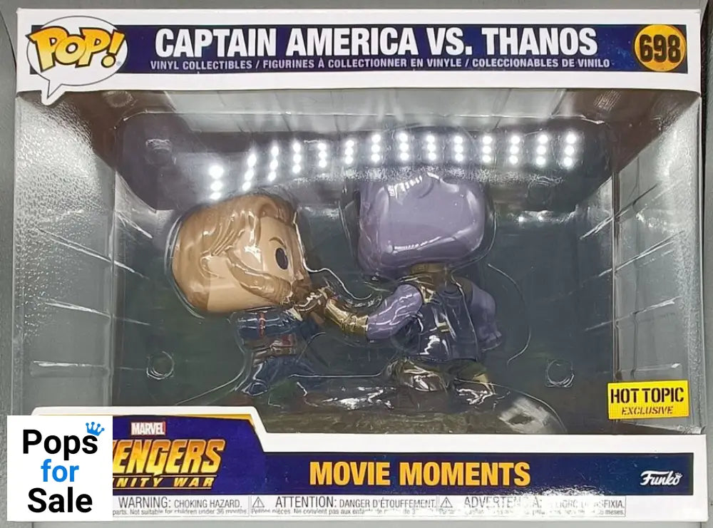 698 Captain America vs. Thanos Movie Moment Marvel Avengers Infinity War Funko POP - Box Damaged