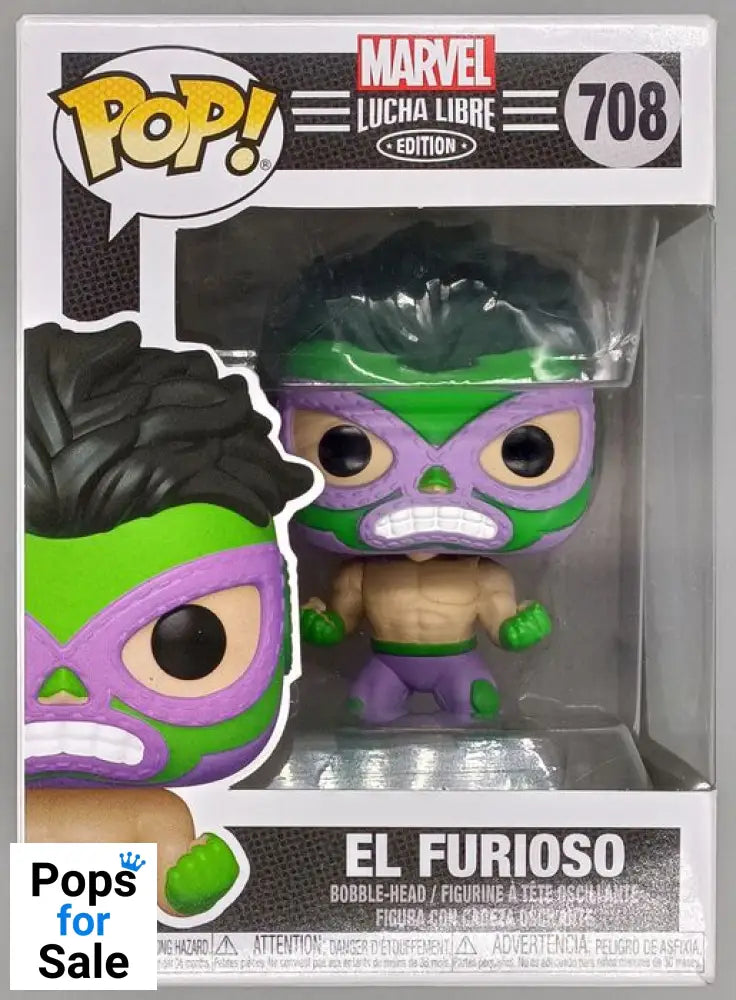 #708 El Furioso (Hulk) - Marvel Luchadores - Box Damaged Funko POP