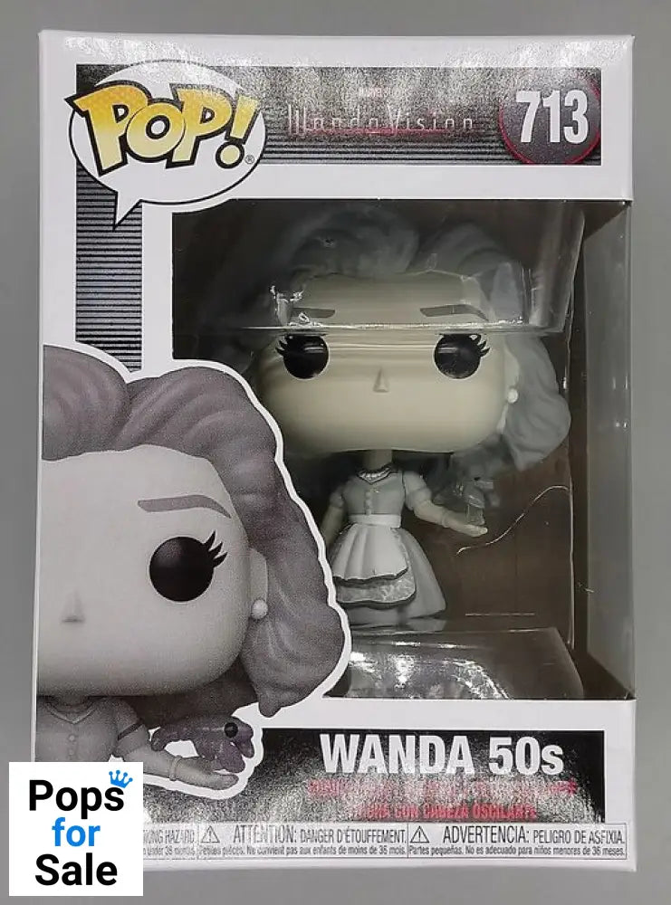 713 50s Wanda - B&W - Marvel Wandavision - Box Damaged Funko POP