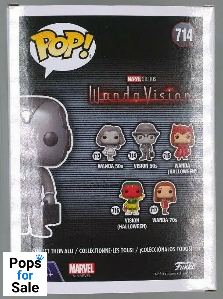 #714 50s Vision - B&W Chase - Marvel Wandavision Funko POP