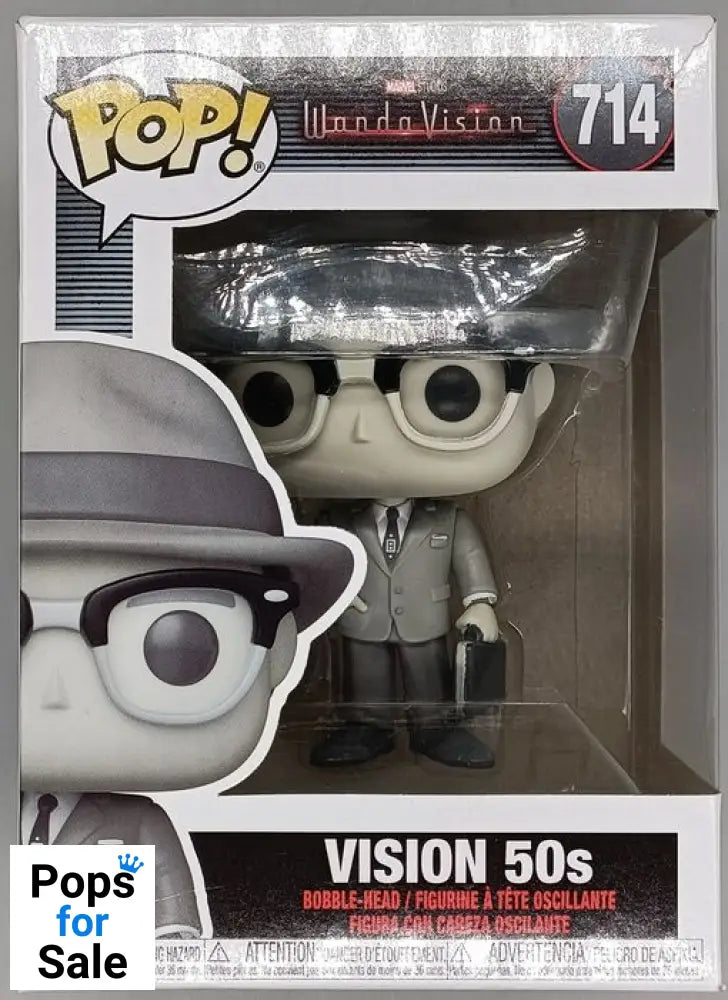 #714 50s Vision - B&W - Marvel - Wandavision Box Damaged Funko POP