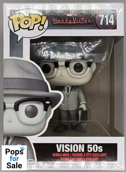 #714 50s Vision - B&W - Marvel - Wandavision Box Damaged Funko POP