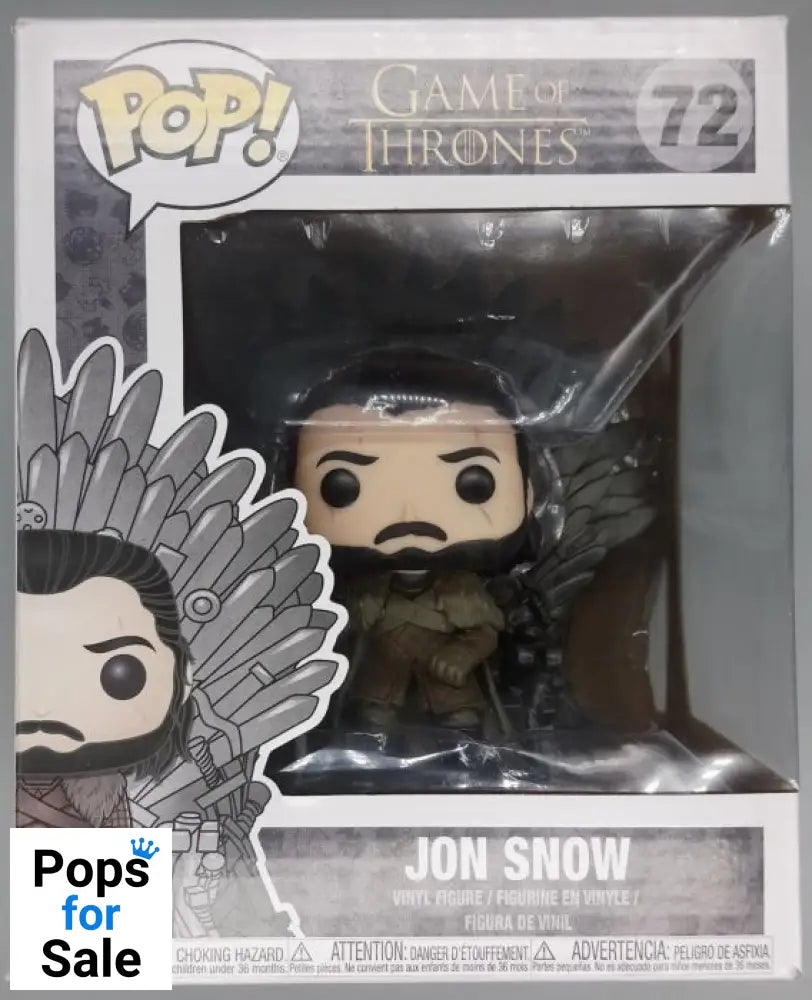 72 Jon Snow (on Iron Throne) Deluxe Game of Thrones Funko POP - Damaged Box
