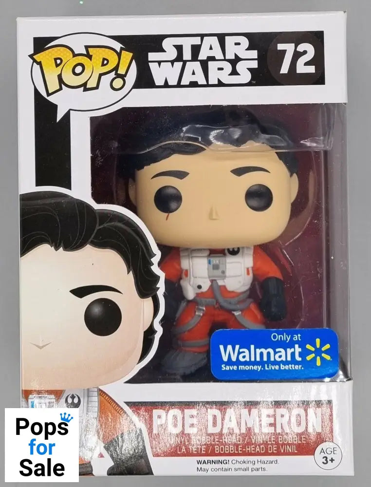 #72 Poe Dameron (No Helmet) - Star Wars Force Awakens Funko POP