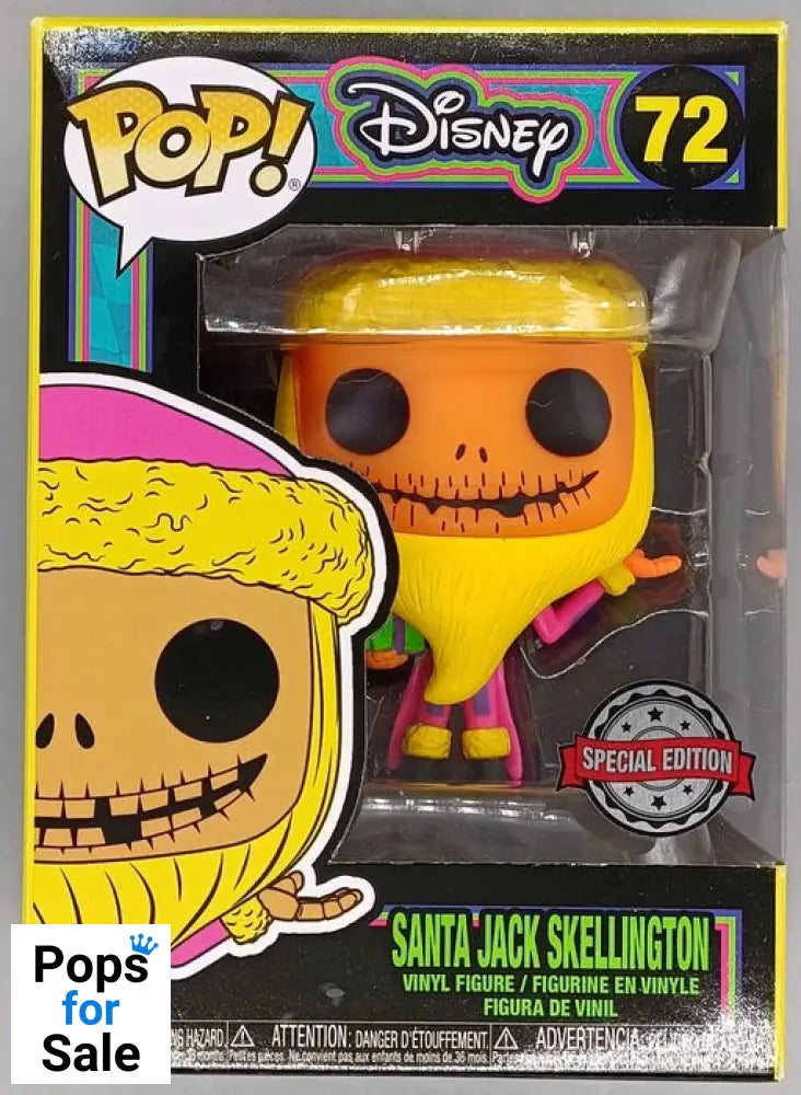 #72 Santa Jack Skellington - Blacklight - Disney TNBC Funko POP