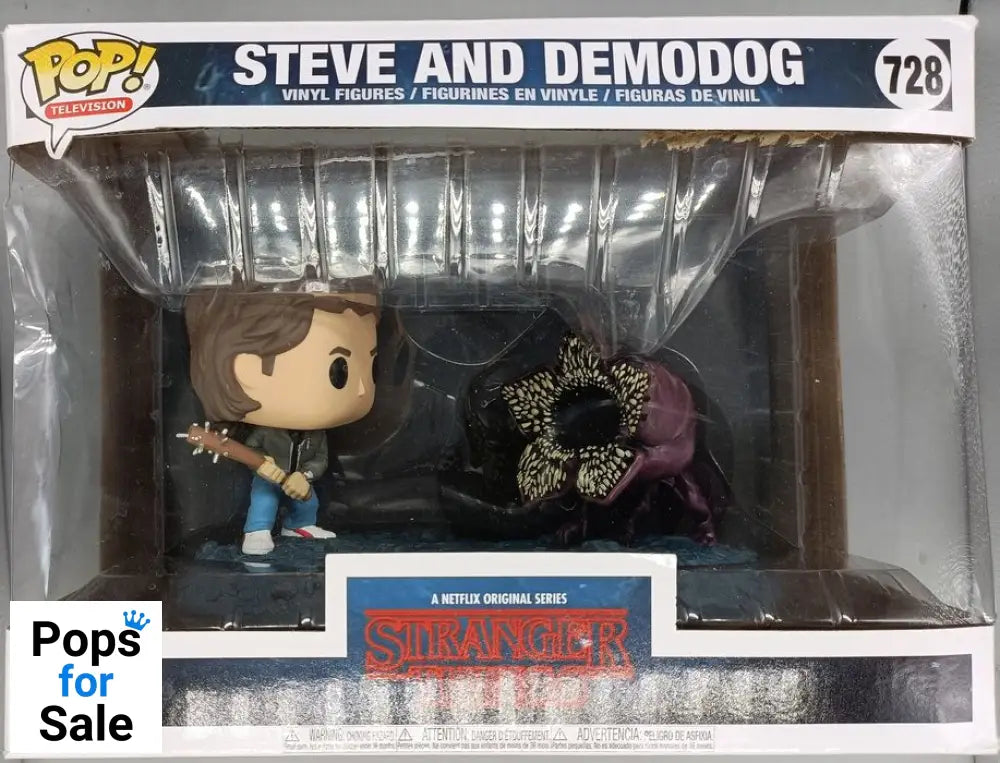 728 Steve and Demodog - TV Moment - Stranger Things - Damaged Box Funko POP