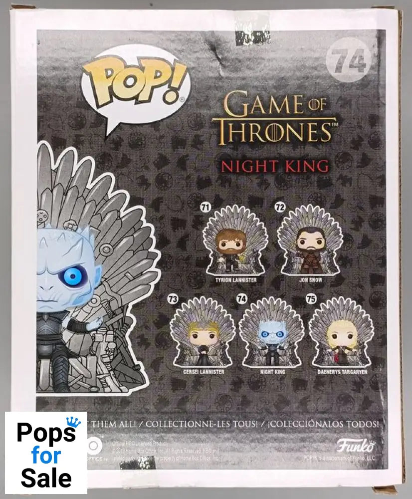 #74 Night King (Iron Throne) Deluxe Metallic Game of Box Damaged Funko POP