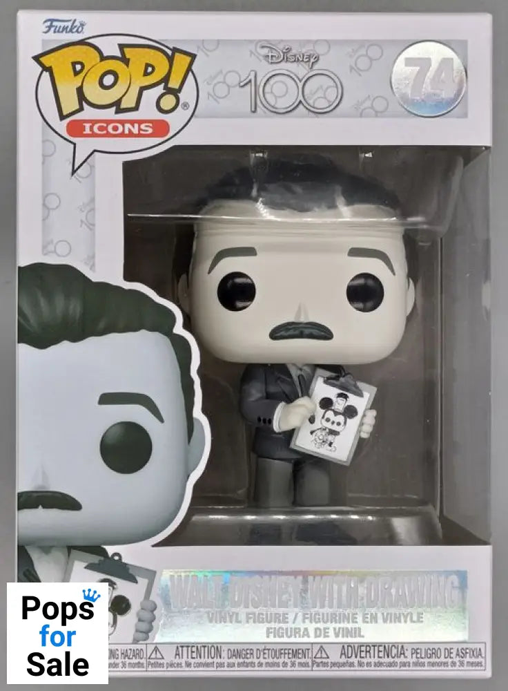 #74 Walt Disney with Drawing - Icons Funko POP