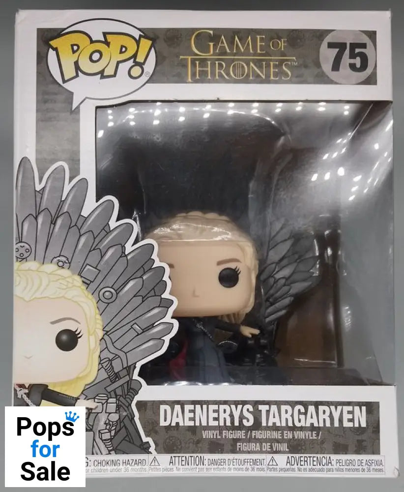 #75 Daenerys Targaryen (Iron Throne) Deluxe Game of T Box Damaged Funko POP