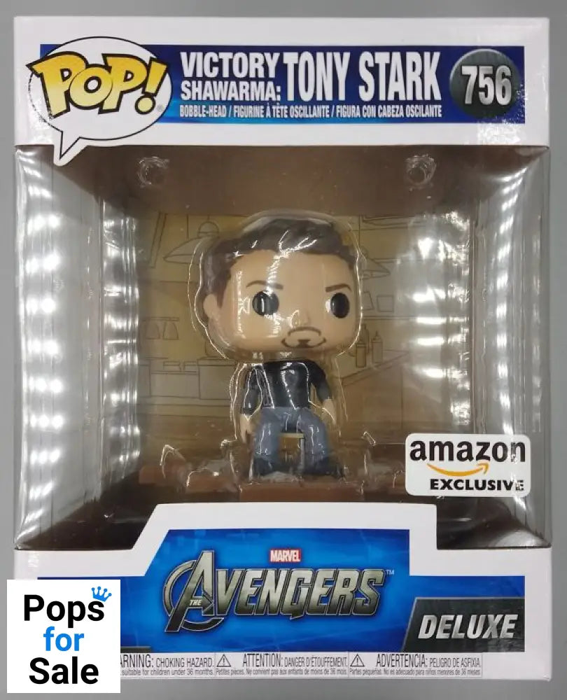 #756 Victory Shawarma: Tony Stark - Deluxe - Marvel Avengers Funko POP