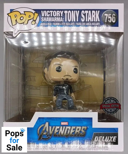 #756 Victory Shawarma: Tony Stark - Deluxe - Marvel Box Damaged Funko POP