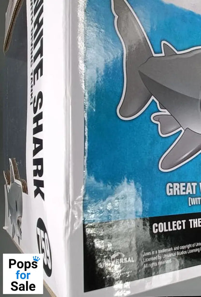 #759 Great White Shark (with Diving Tank) 6 Inch JAWS Box Damaged Funko POP