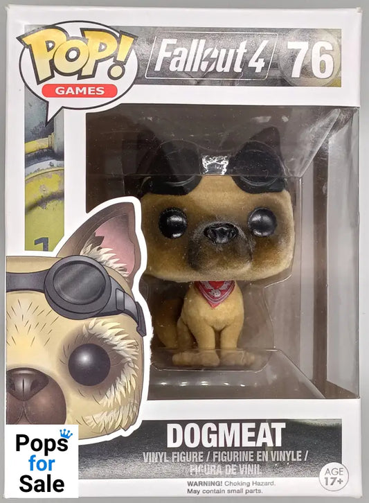 #76 Dogmeat - Flocked - Fallout 4 - Box Damaged Funko POP