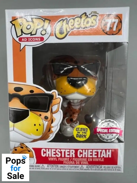 #77 Chester Cheetah - Glow - Ad Icons Cheetos Box Damaged Funko POP