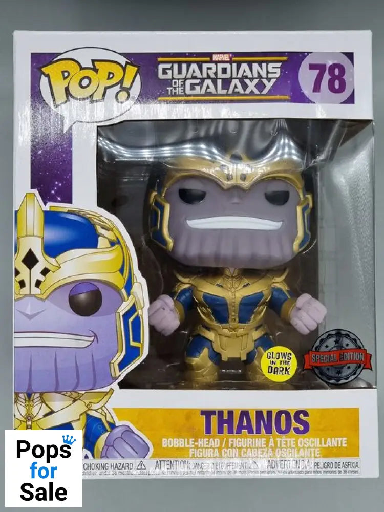 #78 Thanos - 6 Inch - Glow - Marvel Guardians o - Box Damaged Funko POP