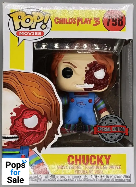 #798 Chucky (Half Face) - Horror - Childs Play 3 - Box Damaged Funko POP