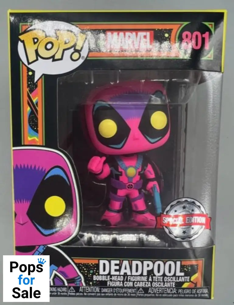 #801 Deadpool (Blacklight) - Marvel Funko POP