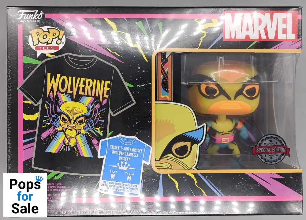 #802 Wolverine (Blacklight) - Marvel T-Shirt Bundle (Medium) Funko POP