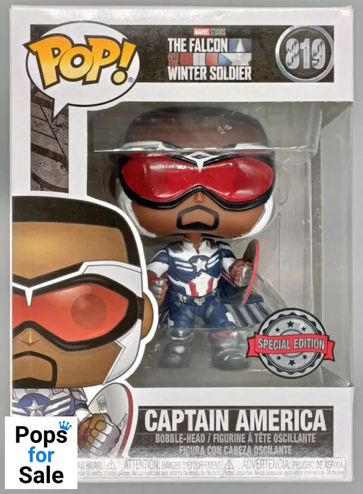 #819 Captain America (Wings) Marvel Falcon & Winter Soldier Box Damaged Funko POP