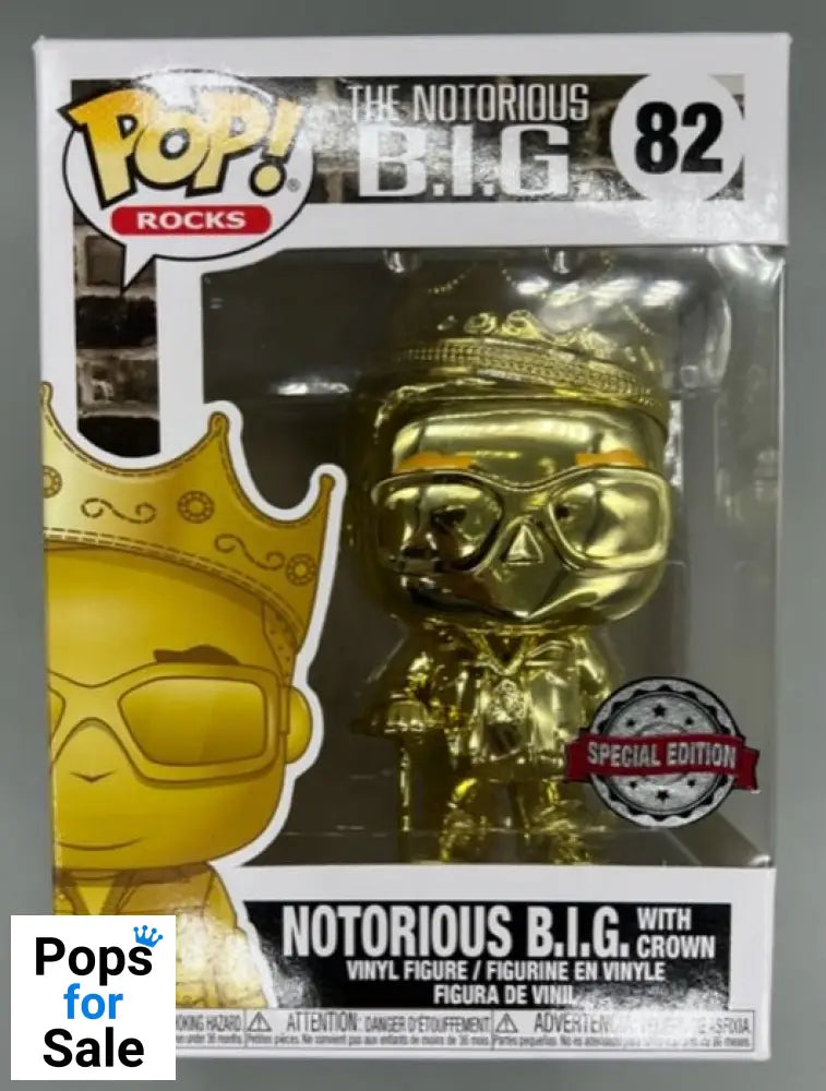 #82 Notorious B.I.G. (with Crown- Gold) - Chrome Funko POP