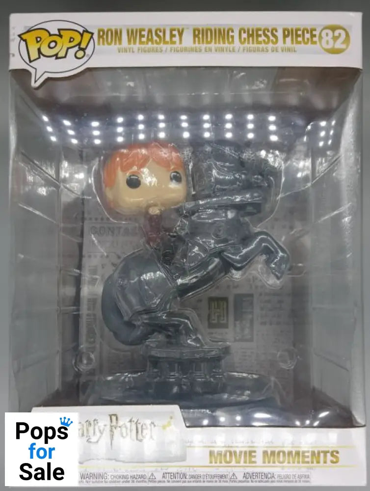 82 Ron Weasley Riding Chess Piece Movie Moment - Harry Potter Funko POP - Damaged Box