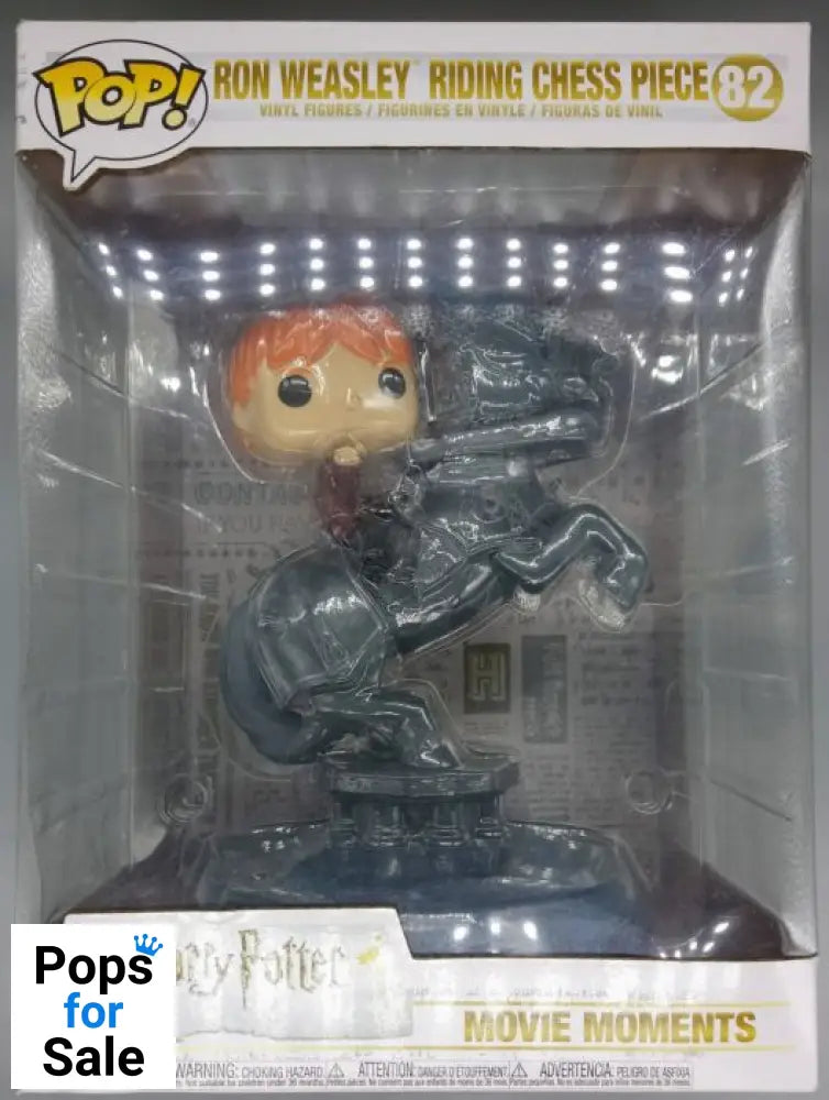 82 Ron Weasley Riding Chess Piece Movie Moment - Harry Potter Funko POP - Damaged Box