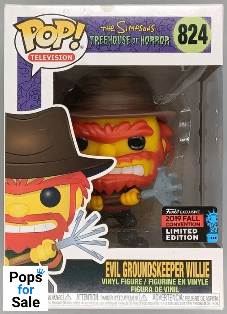 824 Evil Groundskeeper Willie - The Simpsons - Box Damaged Funko POP