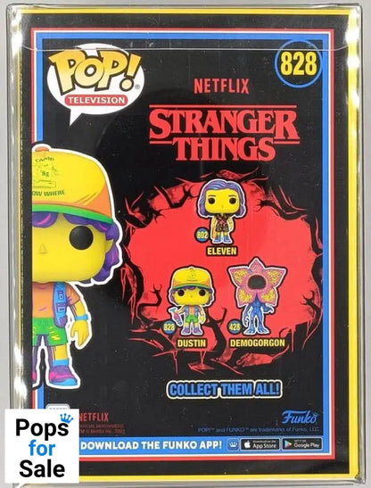 828 Dustin (w/ Vest) Blacklight - Stranger Things - Funko POP - Box Damaged