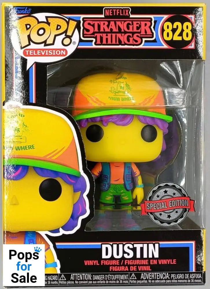 #828 Dustin (w/ Vest) Blacklight - Stranger Things Funko POP