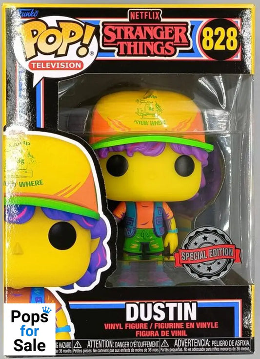 #828 Dustin (w/ Vest) Blacklight - Stranger Things Funko POP