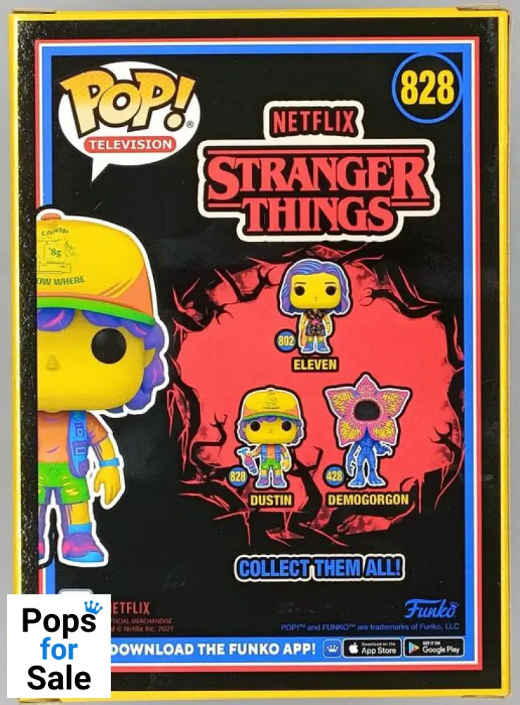 #828 Dustin (w/ Vest) Blacklight - Stranger Things Funko POP